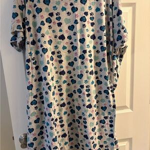 Charming Heart and Paw Print Nightgown